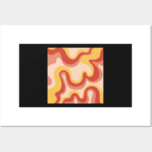 groovy abstract 70's wave print Posters and Art